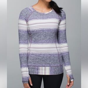 Lululemon Race Your Pace Osaka Heathered Black Stripe Grape 6